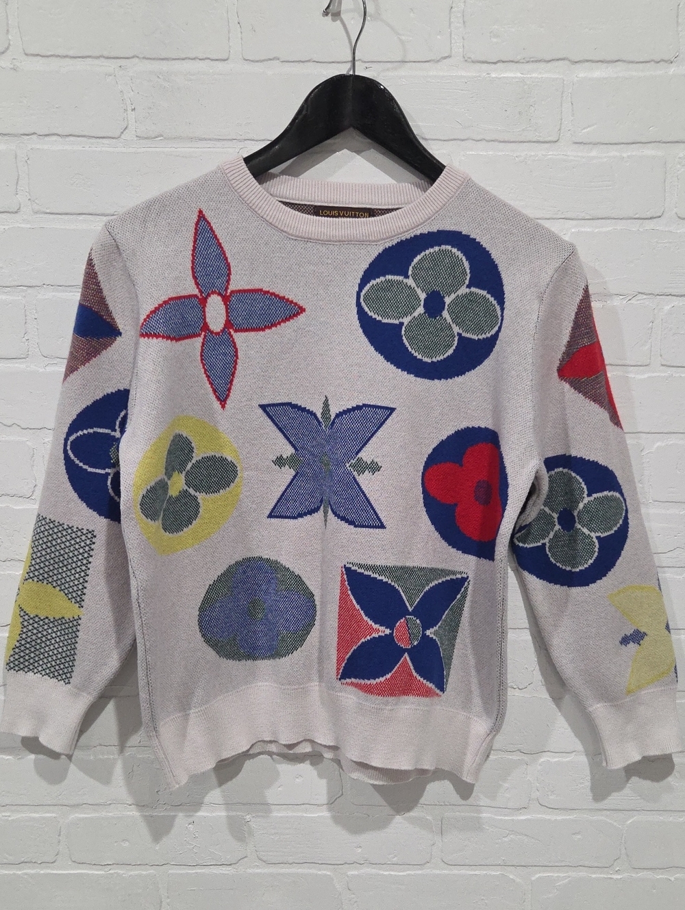 Inspo Motif Multicolor Monogram Crewneck Sweater